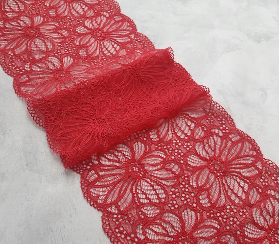 Encaje elastico rojo ribete de encaje para lenceria ancho del camino de mesa 19 5 cm 7 6 N. 764 Etsy Mexico