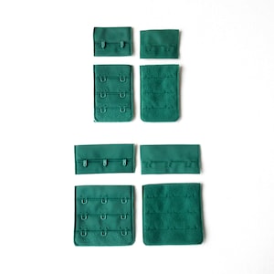 3x3 Green Bra Making Hook and Eye Closures, 3x2 Bra Adjustable Fastener, Bralette Closure, Lingerie Making Supply, K517, K586