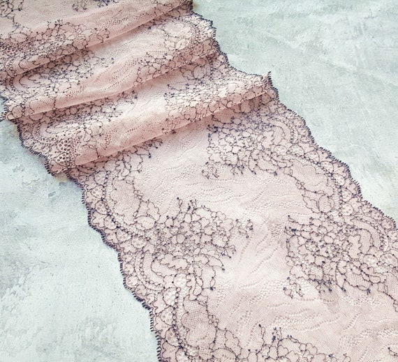 One Inch Pink Rose Stretch Scalloped Lace Trim - Bra-Makers Supply