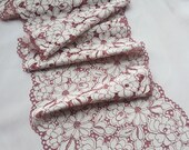 Light Greige Brown Stretch Lace Trim, Elastic Lace Fabric, Wedding Lingerie Lace width 24 cm / 9.44", Nr 330