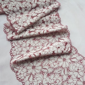 Floral stretch lace trim for lingerie sewing, elastic lace fabric bra making
