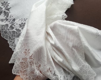 Milk Stretch Lace Trim, Wide Elastic Lace Fabric, Wedding Lingerie Lace width 30.5 cm / 12", Nr 747