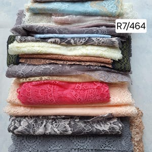 Sacchetto di pizzo elasticizzato da 460 g con passamanerie da cucito, lotto di pizzo elastico di colori misti, sacchetto di lacci elastici, sacchetto di lacci scontati