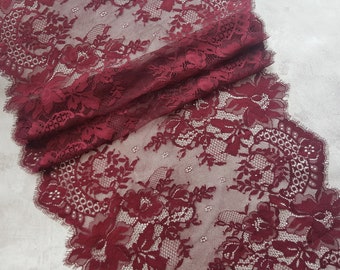 Burgundy Lace Fabric - Etsy