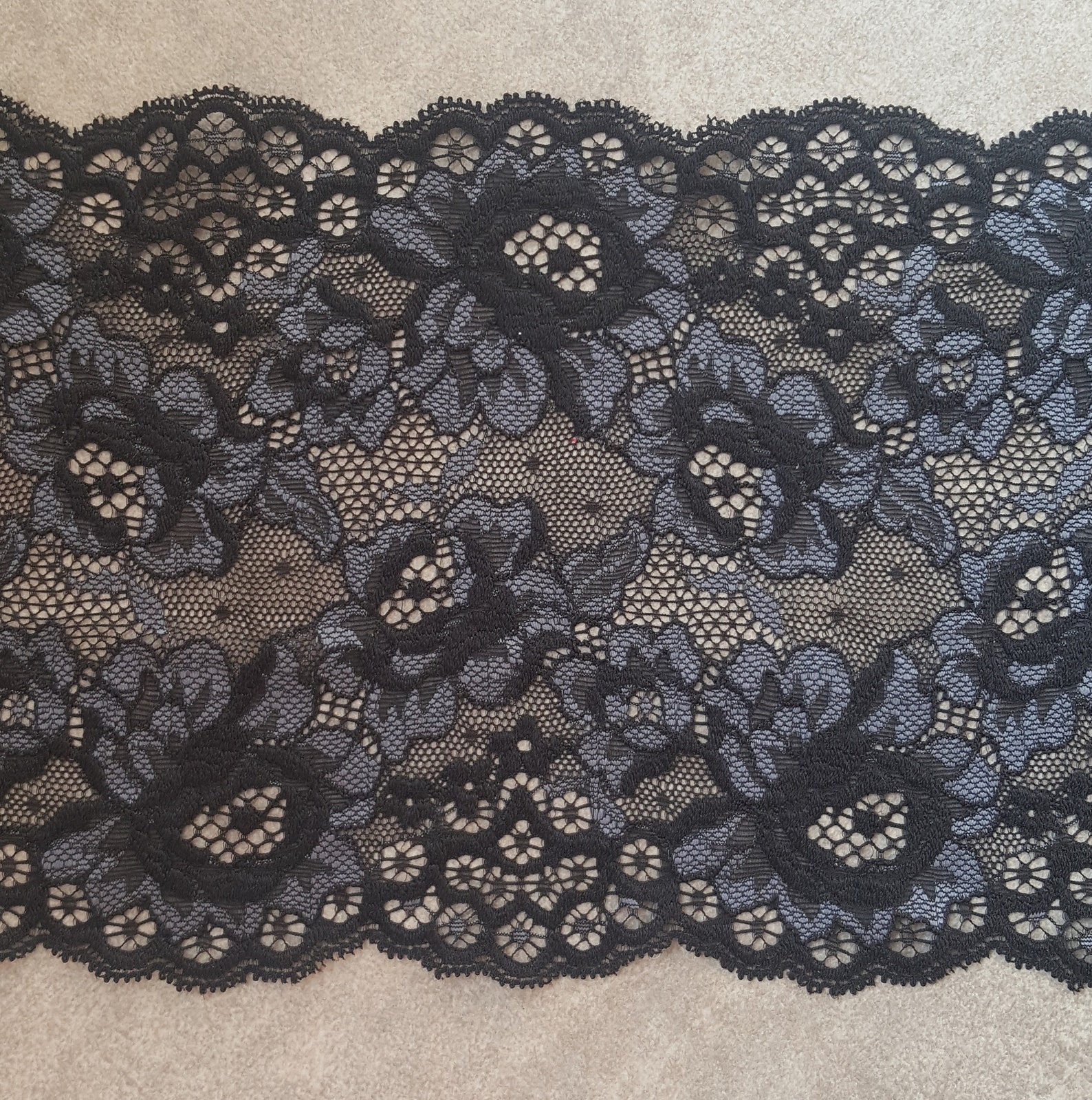 Lingerie Sewing Stretch Lace Trim Black Gray Elastic Lace Etsy