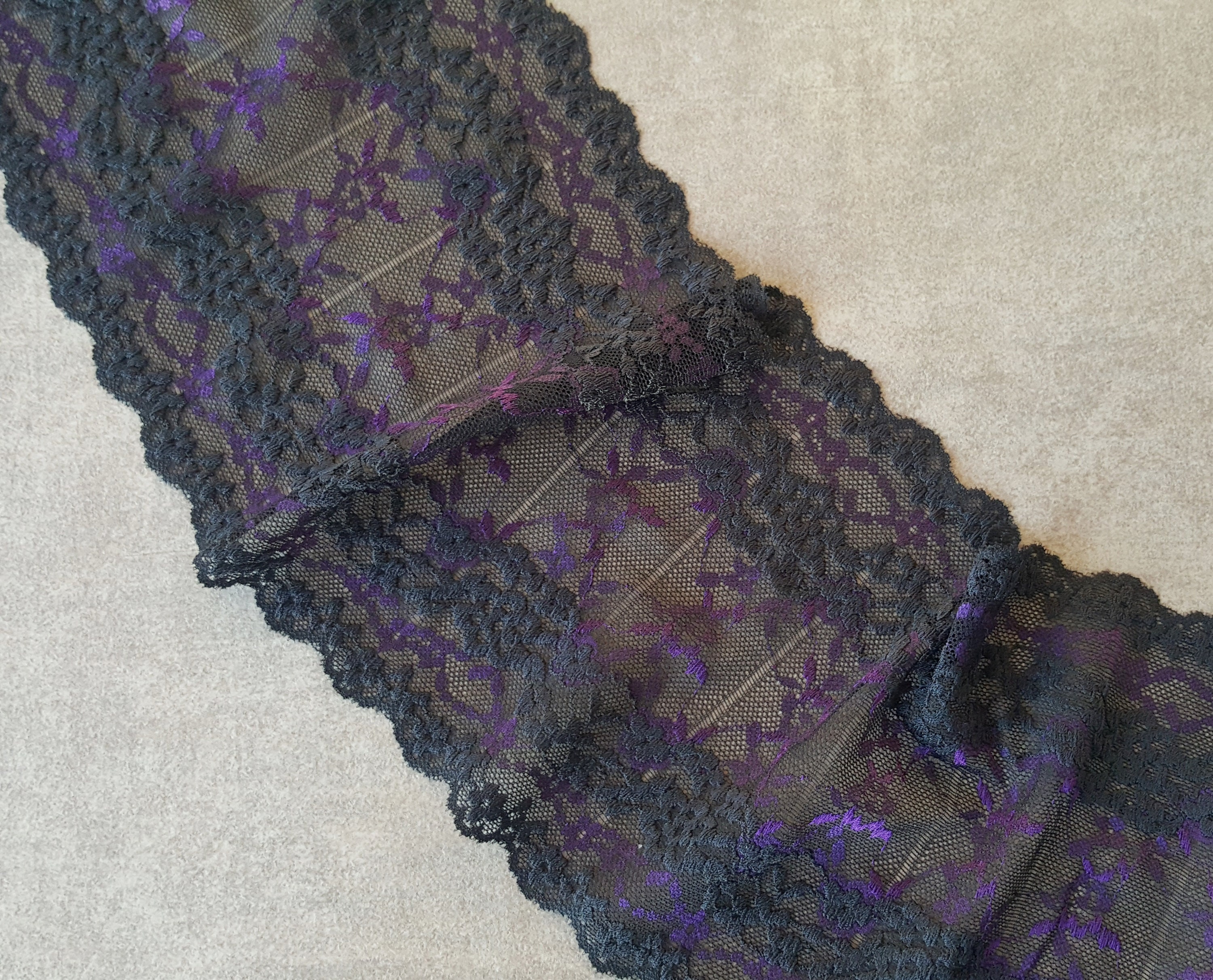 Lingerie Sewing Stretch Lace Trim Black Purple Elastic Lace Etsy