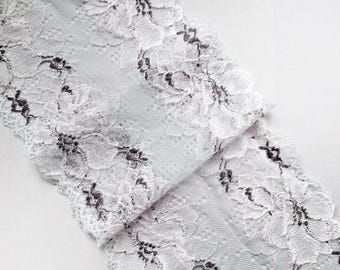 Colorful Stretch Lace Trim, Elastic Floral Lingerie Lace, 16 cm/ 6.3" Wide, Nr Q4158