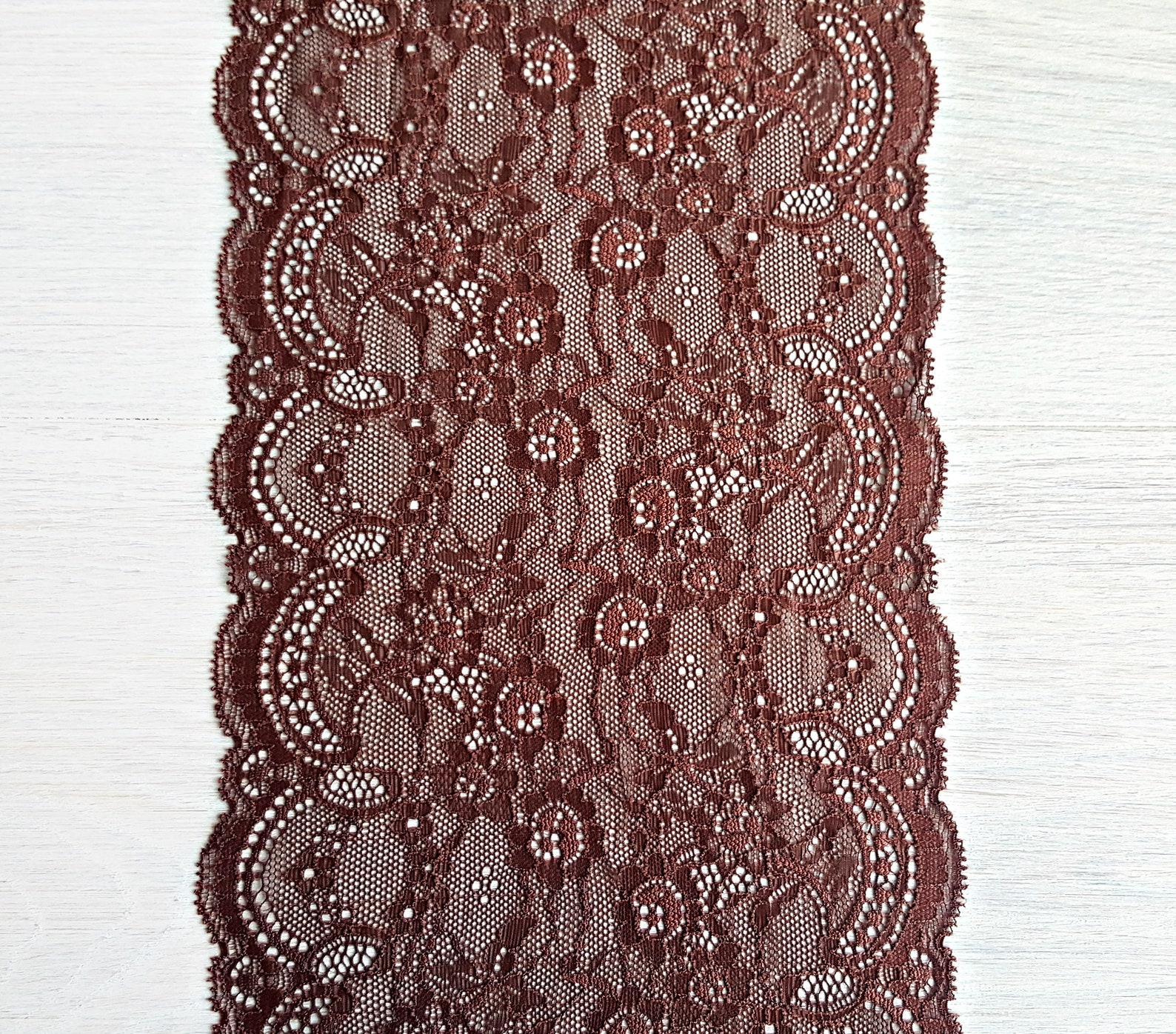 Lingerie Sewing Stretch Lace Trim Brown Floral Wide Lace Bra Etsy