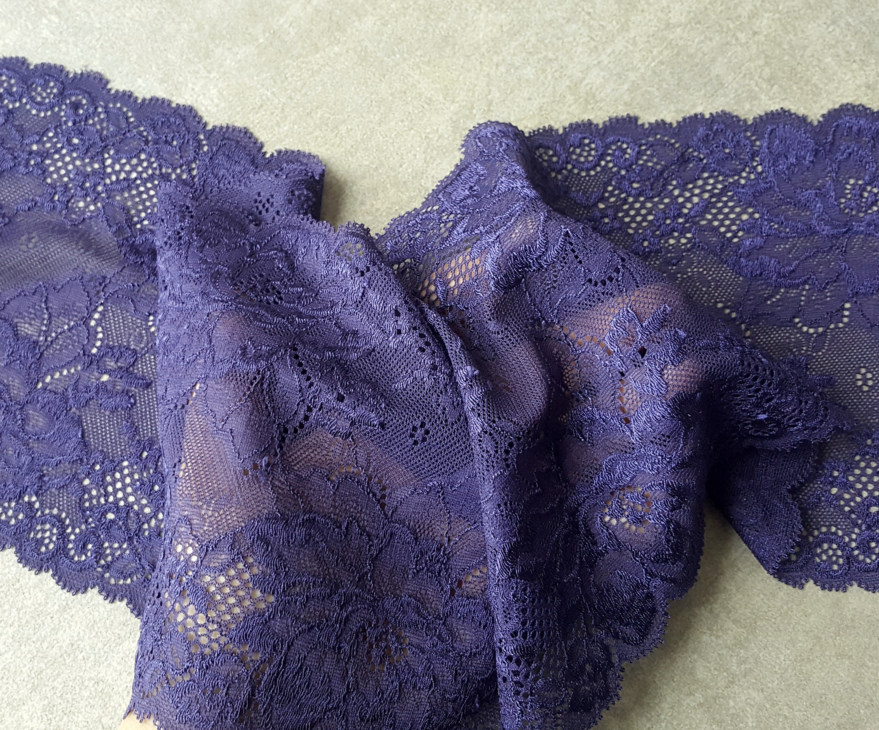 Lingerie Sewing Stretch Lace Trim Indigo Elastic Lace Width Etsy