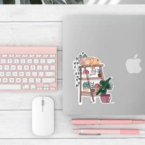 Stickers chats mignons qui arrosent les plantes