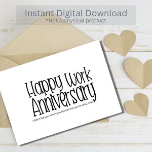 Felice anniversario di lavoro - Riconoscimento dei dipendenti - Ringraziamento dei dipendenti - Biglietto di ringraziamento - Download istantaneo PDF - Modello di biglietto - Rina Paperie