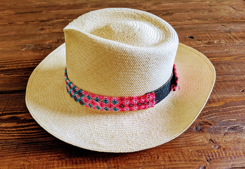 Handmade hat band with Mexican native embroidery Etsy