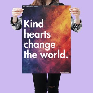 Kind Hearts Change the World - Power Pack (Cartaz para impressão US Letter, A4, cartão postal, Instagram, TikTok) B0107