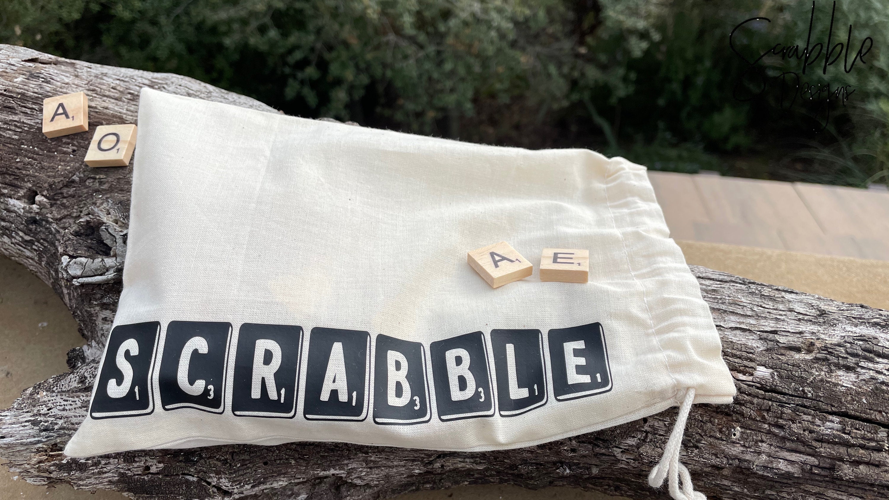 A Scrabble Tiles Bag Drawstring Bag to Hold Your Scrabble Letters and