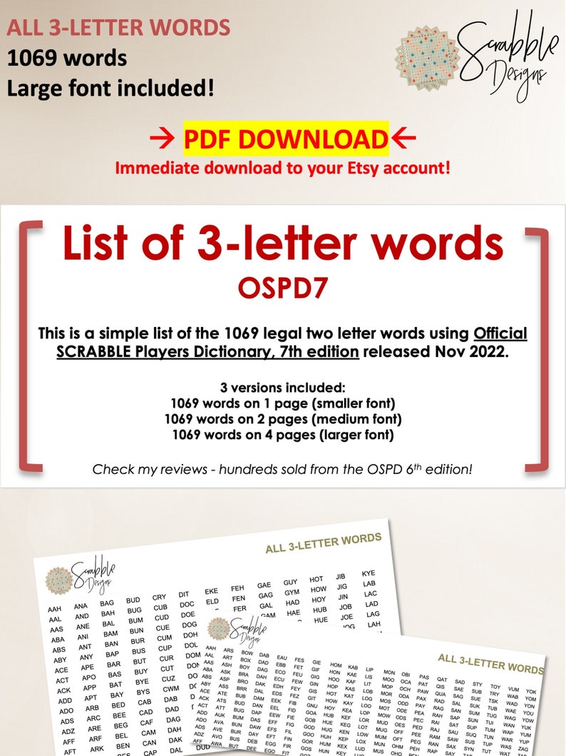 PDF Scrabble Word List Cheat Sheet Acceptable 3 Letter Words List 2