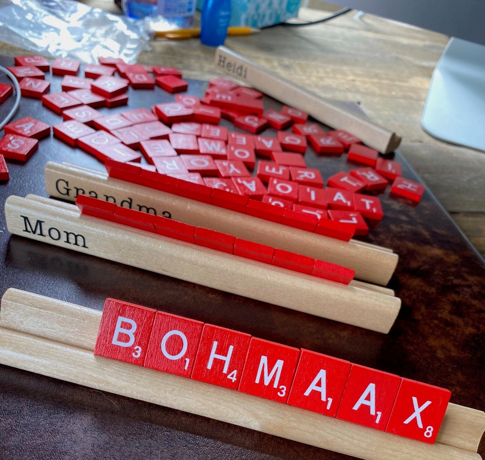A Custom Scrabble Letter Holder Rack Customized With Name or Phrase ...