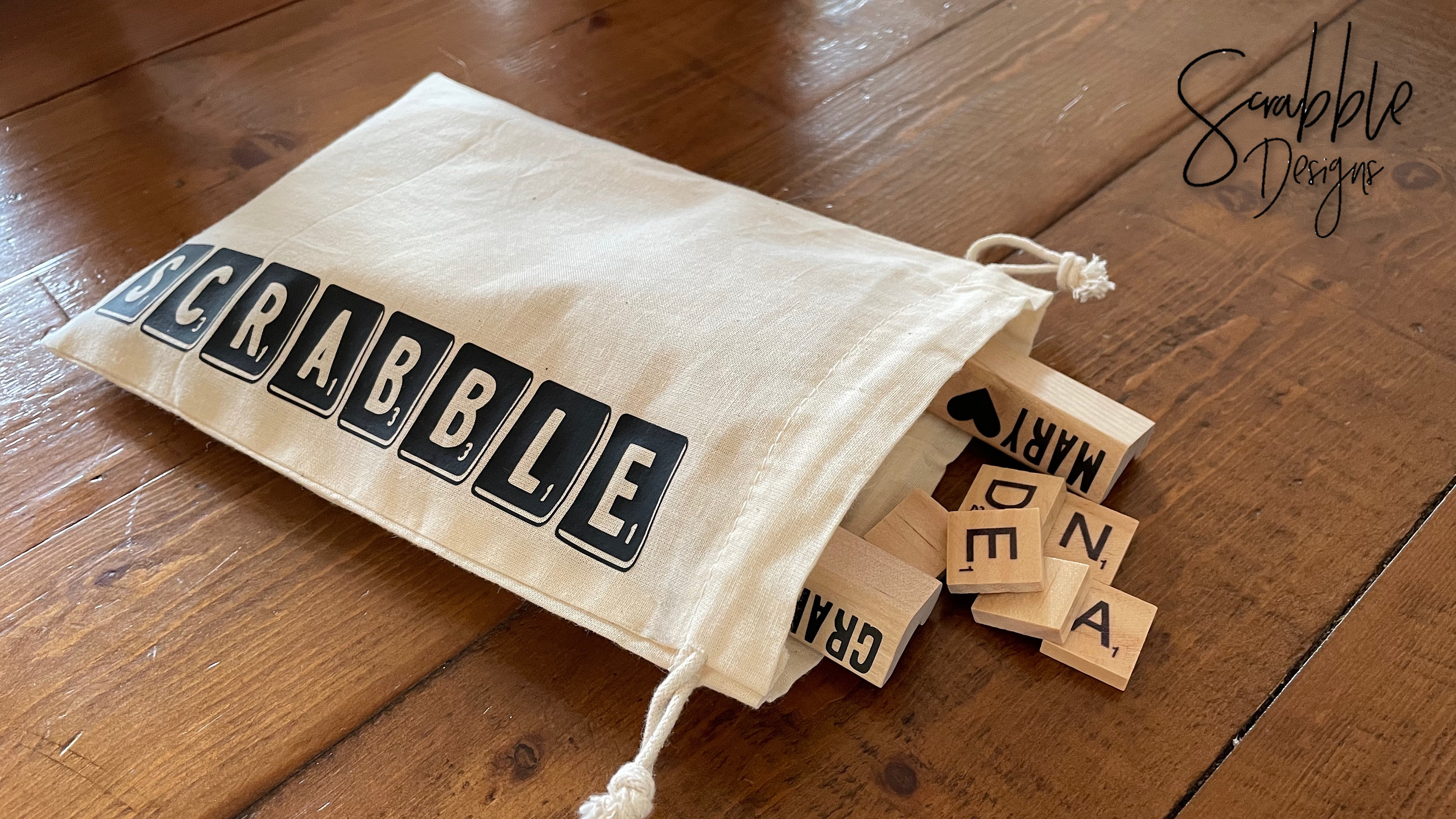 A Scrabble Tiles Bag Drawstring Bag to Hold Your Scrabble Etsy