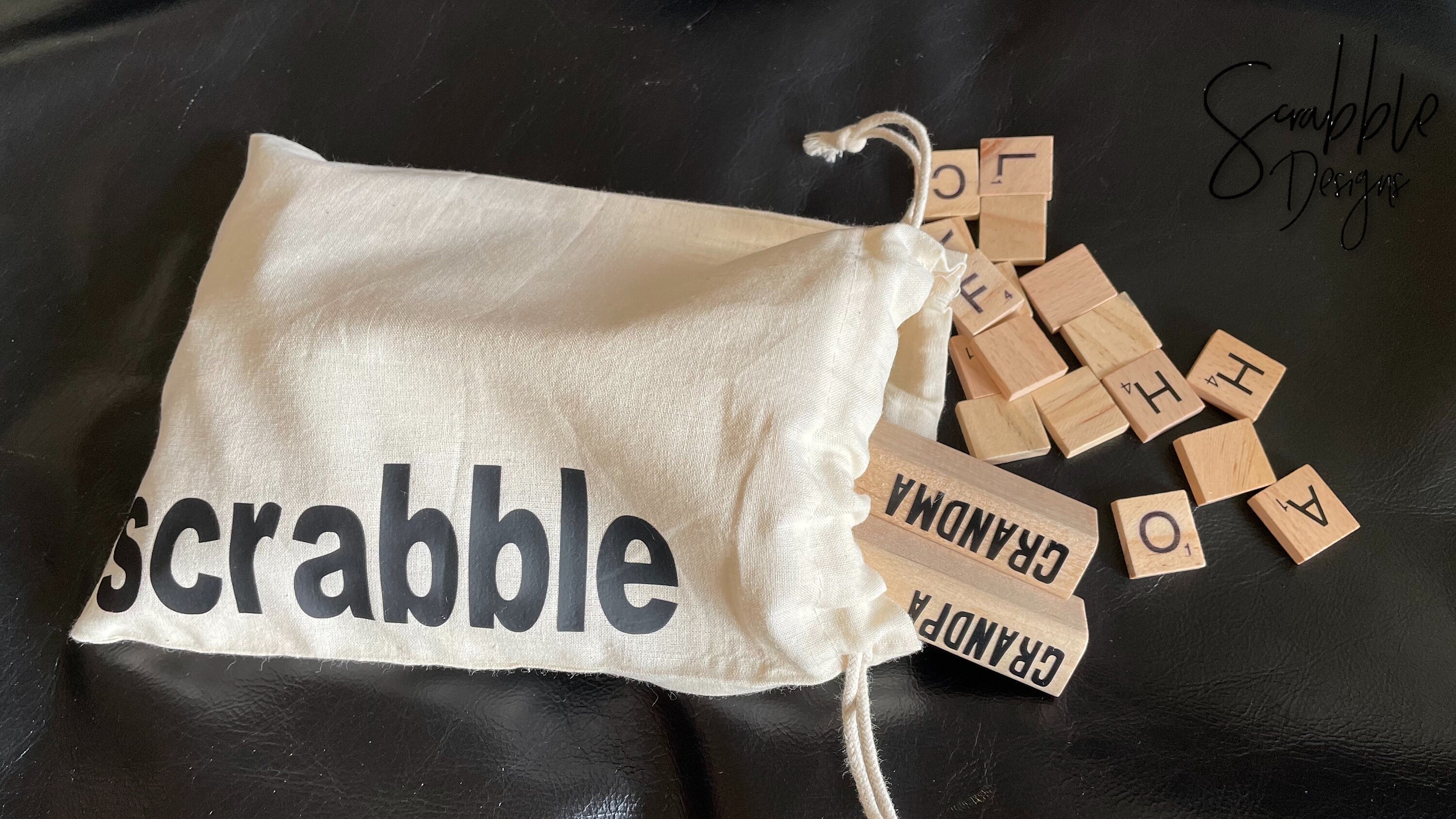 A Scrabble Tiles Bag Drawstring Bag to Hold Your Scrabble Letters and