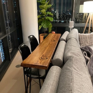 Reclaimed Wood Bar Table with Hairpin Legs Custom. Sofa Bar, Wine Bar. Wood Table, Live Edge