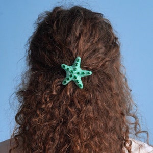 Seestern Brosche Frauen Lab Rubin Smaragd Kristall Statement Strand Haarnadel Meerjungfrau Küsten Hochzeit Sommer Geburtstag Geschenk für Sie