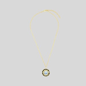Round Coin Pendant Necklace, Gemstone Pendant, Enamel Necklace, Round Necklace, Medallion Pendant, Layering Necklace, Gemstone image 8