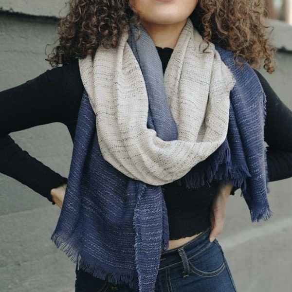 Ombre London Camo Printed Scarf Blue and Green