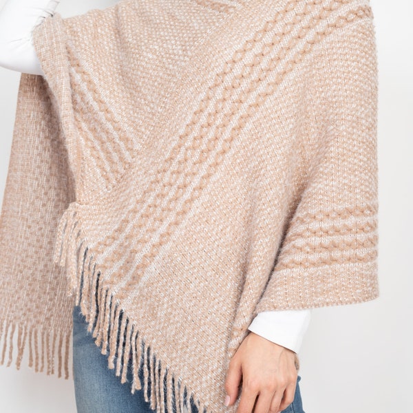 Poncho léger et ultra doux taupe