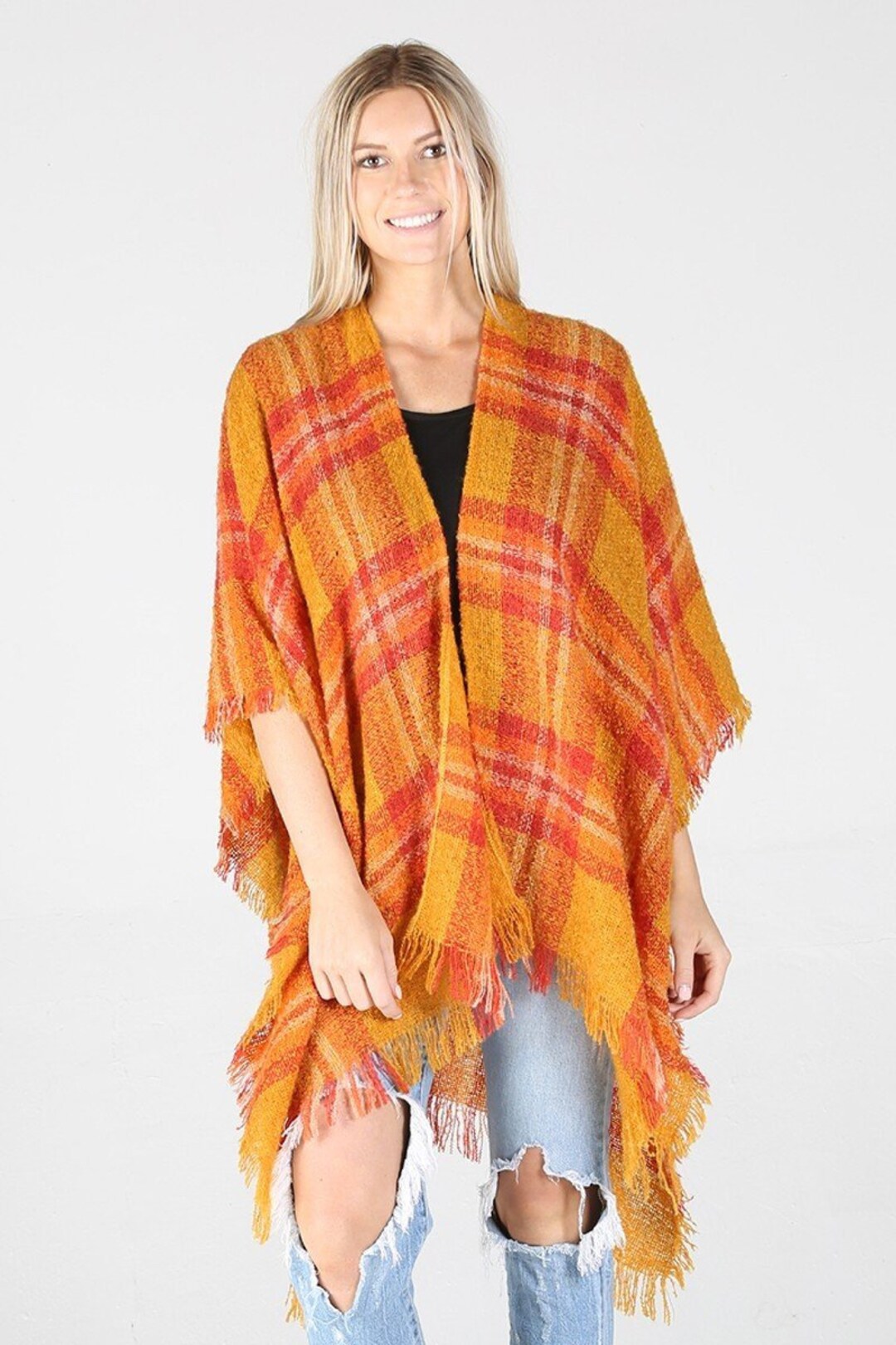 Women's Shawl Wrap Poncho Ruana Cape Open Front Cardigan for Spring ...