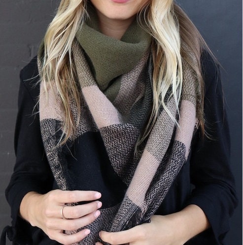 Burgundy Navy Blanket Scarf - Etsy