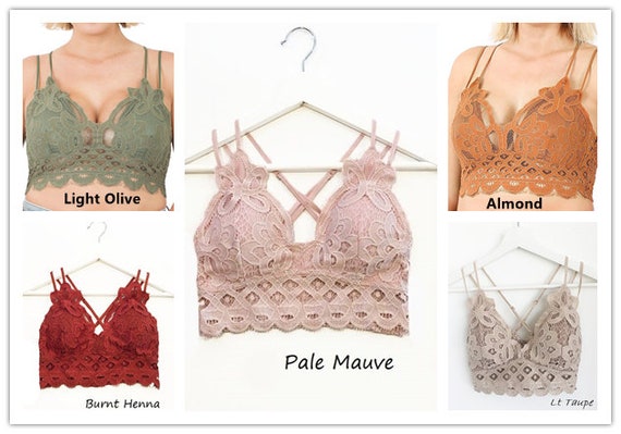 Lace Trim Triangle Bra in Almond – Textile Apparel
