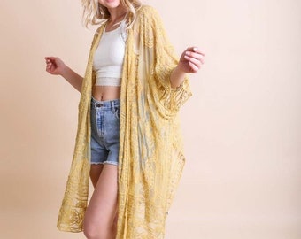 mustard kimono jacket