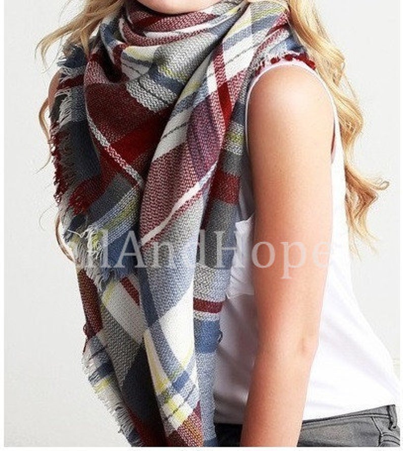Winter Blanket Scarf Blanket Scarf Plaid Blanket Scarf Wool Etsy