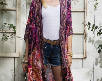 women's floral kimono cardigan