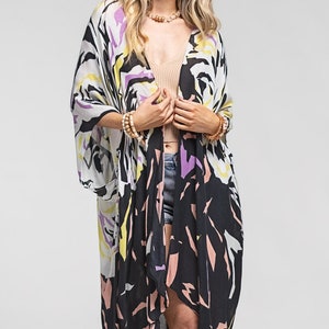 Black Tassel Kimono Cardigan image 9