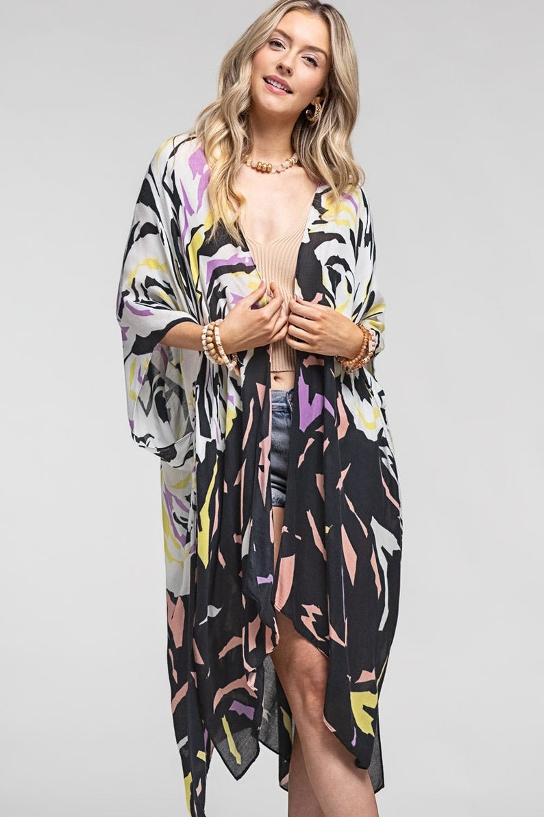 Black Tassel Kimono Cardigan image 9