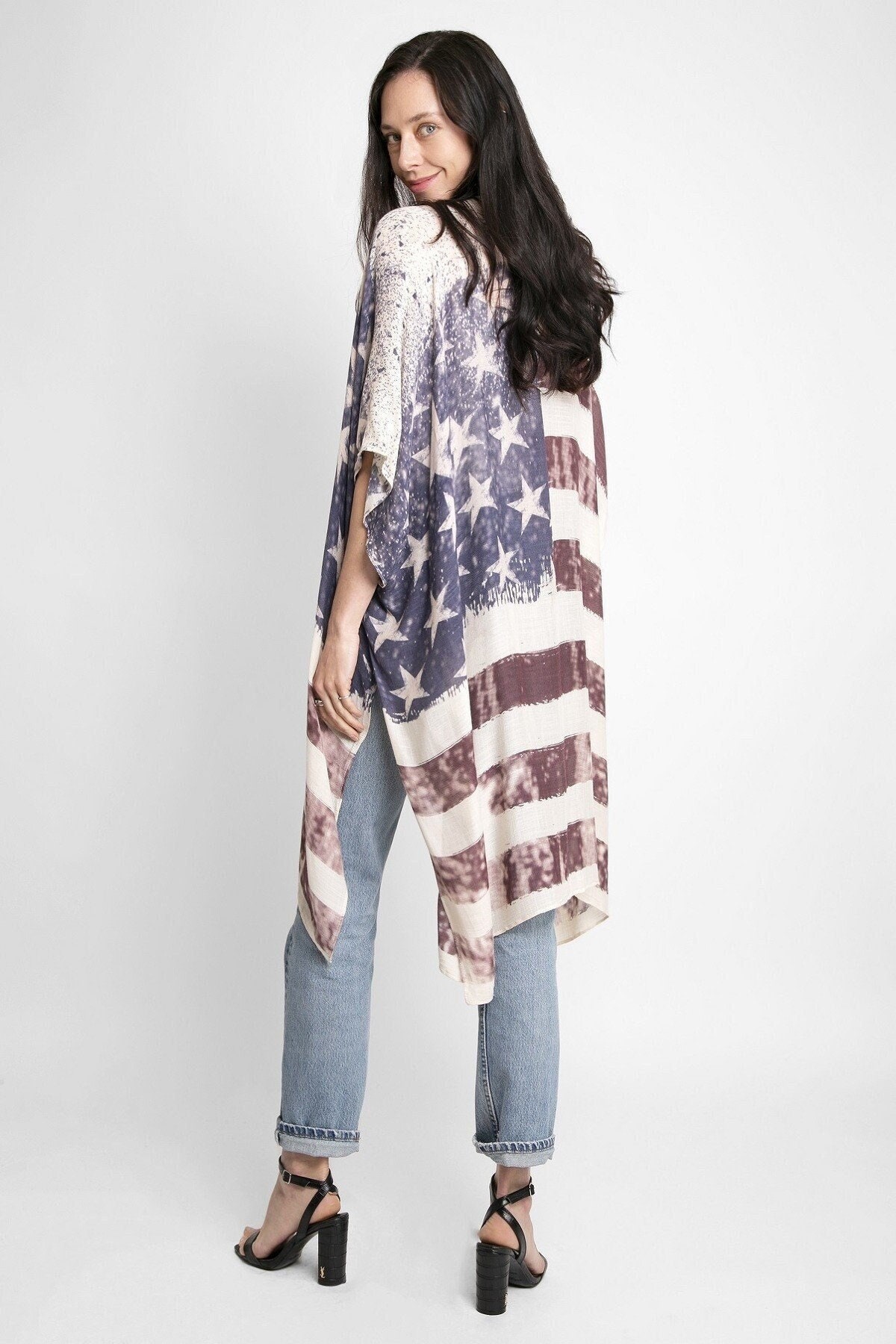 Independence kimono one size fit all July 4th stars stripes