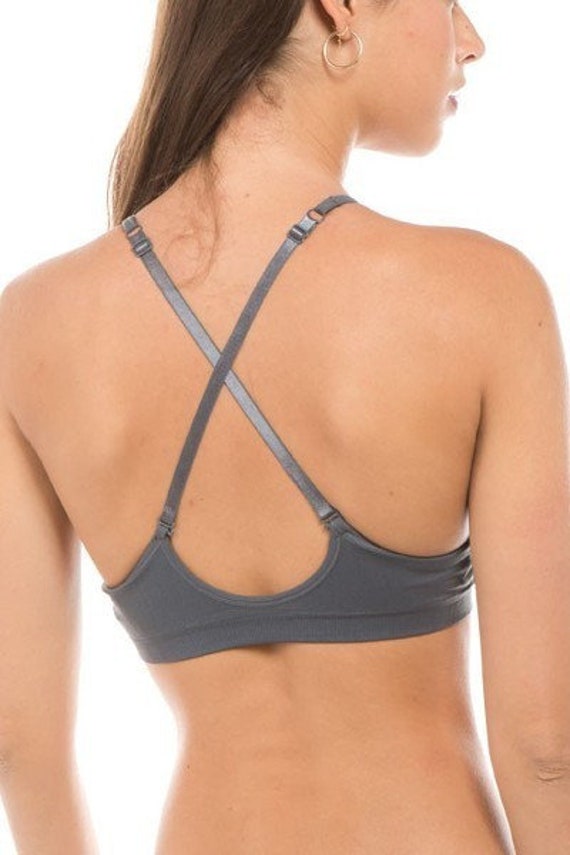 V-neck Bra Padded Seamless Adjustable Strap Bra Daily Essential