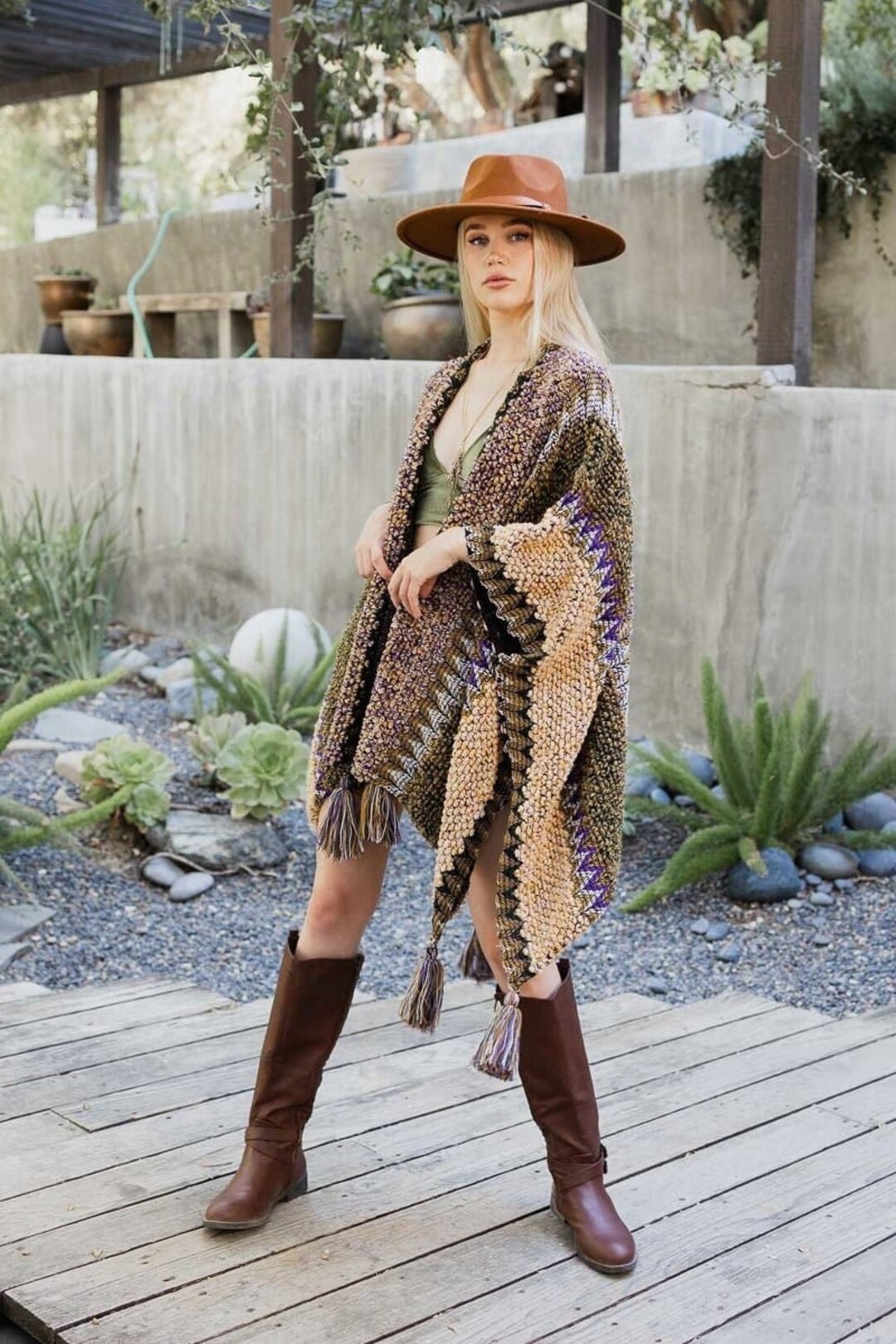 Boho Ruana Winter Knit Cardigan Kimono - Etsy