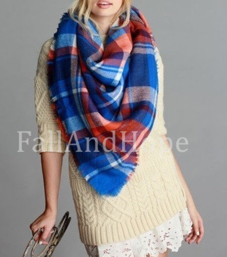 Winter Blanket Scarf Blanket Scarf Plaid Blanket Scarf Wool Etsy