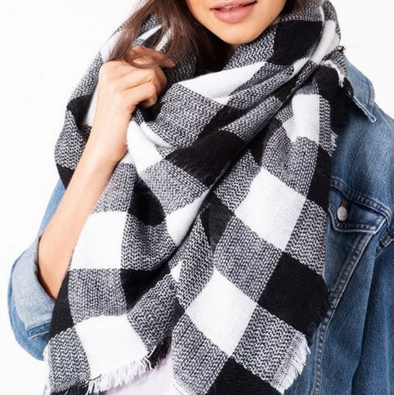 Fall Blanket Scarf blanket scarf plaid blanket scarf wool Etsy