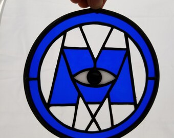 Monsters Inc Logo Stained Glass