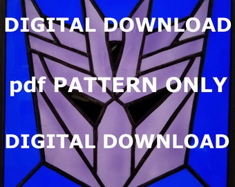 Transformers Decepticon Logo Stained Glass Pattern pdf Digital Download