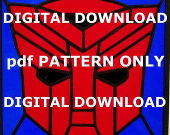 Transformers Autobot Logo Stained Glass Pattern pdf Digital Download