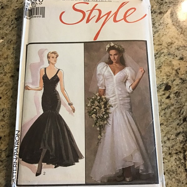 Style Pattern #1290 - Bruce Oldfield Wedding Dress, Evening Gown - Eighties - Uncut and Complete