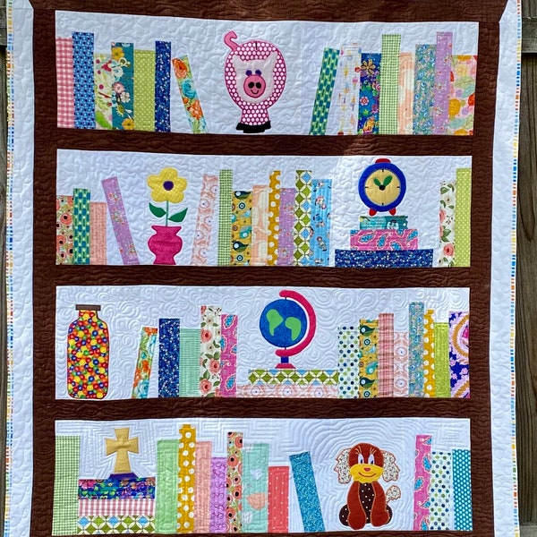 Neuheit Bücherregal Quilt Pattern PDF