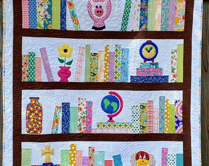 Sylvia's Bookshelf Quilt Etsy