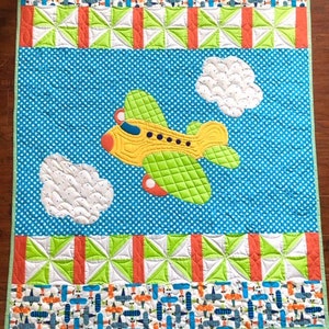 Airplane in Clouds Baby Quilt Pattern