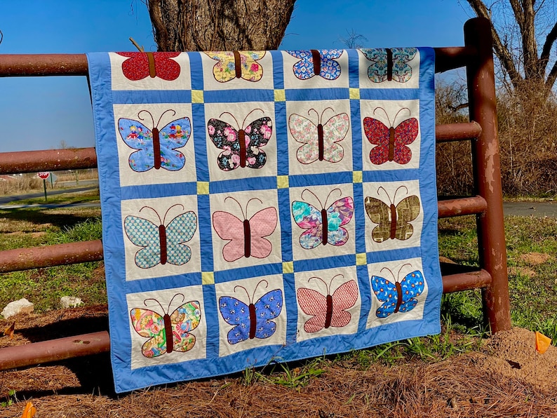 Vintage Butterfly Quilt Pattern Etsy