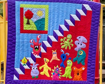 Monsters Moving Up! Quilt Pattern