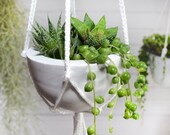 Hanging Succulent planter geometric 18 colors, Macrame Plant Hanger With Pot Included